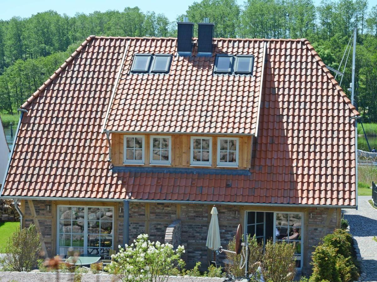 Fachwerkhäuser Seedorf F591 Haushälfte Sophie Charlott mit Kamin und Terrasse Exterior foto